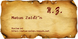 Matus Zalán névjegykártya